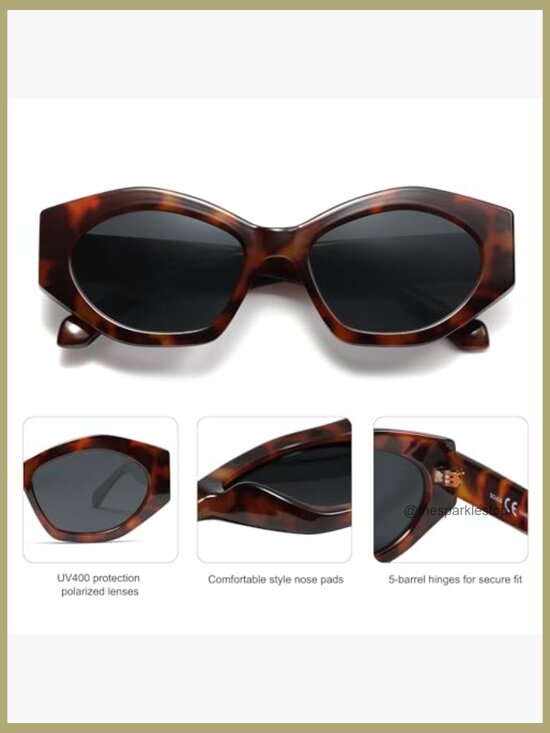 Hexagonal Polarized Sunglasses Plastic Frame UV400 Protection main image 2